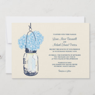 Hydrangea & Mason Jar Hochzeitseinladungen Einladung