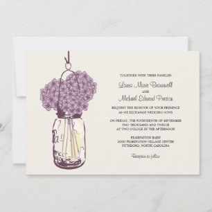 Hydrangea & Mason Jar Hochzeitseinladungen Einladung