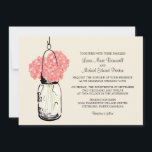 Hydrangea & Mason Jar Hochzeitseinladungen Einladung<br><div class="desc">Ideal für eine Hochzeit im Landhausstil oder vielleicht nur Liebe Mason Jars! Mason Jar hängt auf einem Haken gefüllt mit Hydrangeas. Ein warmer cremefarbener Hintergrund mit korallfarbenen Hydrangea-Blume. Wenn Sie Fragen zu diesem Design haben oder eine Farbänderung gewollt haben, schicken Sie mir bitte eine E-Mail an paula@labellarue.com Auch Karo für...</div>