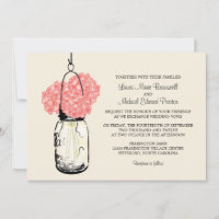 Hydrangea & Mason Jar Hochzeitseinladungen