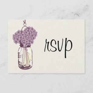 Hydrangea & Mason Jar Wedding RSVP Karte