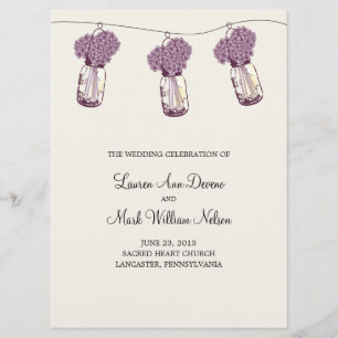 Hydrangea & Mason Jar Zeremony Programm