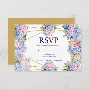 Hydrangea Menü Choice UAWG Response Card RSVP Karte