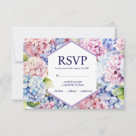 Hydrangea Menü Choice UAWG Response Card RSVP Karte