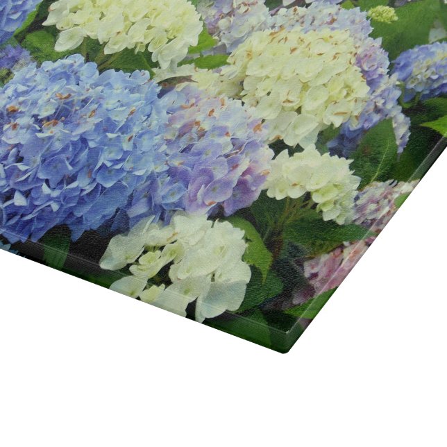 Hydrangea Mix-11x8 GLASSCHNITTSTELLE Schneidebrett (Ecke)
