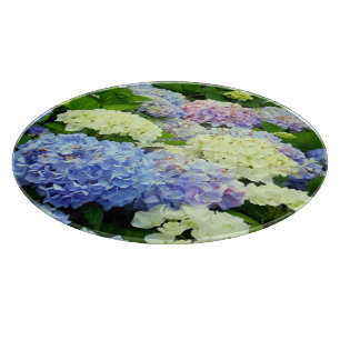 Hydrangea Mix-12in ROUND GLASS SCHNITTSTELLE Schneidebrett