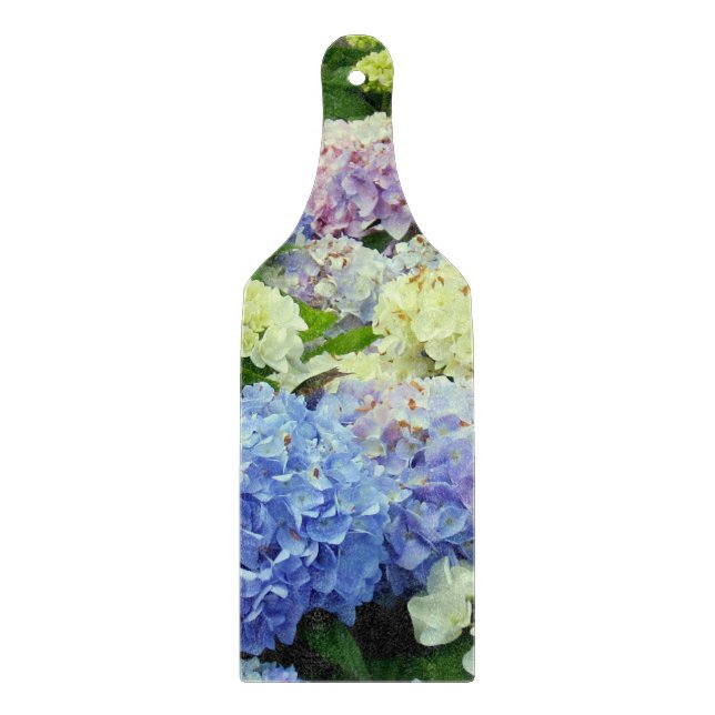 Hydrangea Mix-CUTTING-BOARD-PADDLE Schneidebrett (Vorderseite)