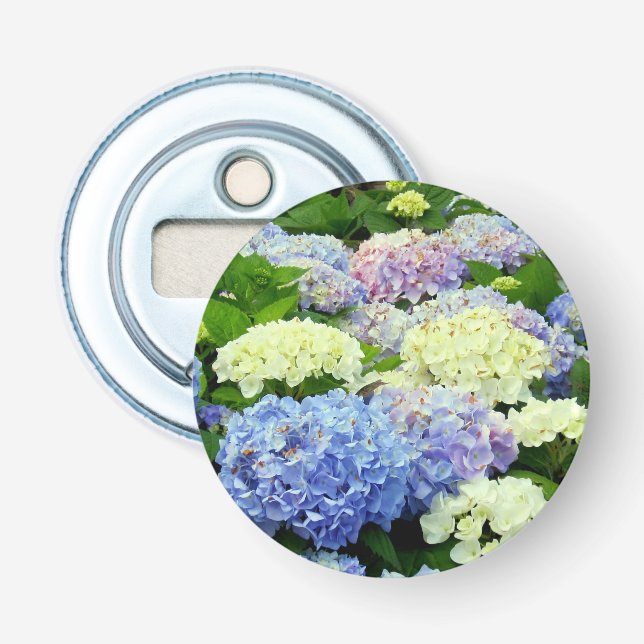 Hydrangea Mix-Round-Flasche-Opener Flaschenöffner (Vorderseite)