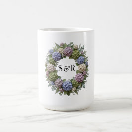 Hydrangea-Monogramm-Hochzeit Kaffeetasse