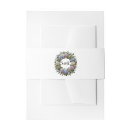 Hydrangea-Monogramm-Kranz-Hochzeit Einladungsbanderole