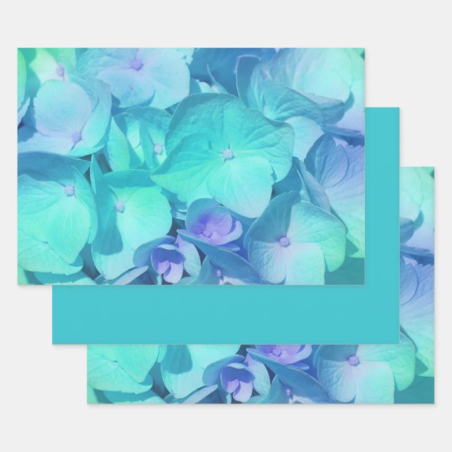Hydrangea Muster 2 Geschenkpapier Set (Set)
