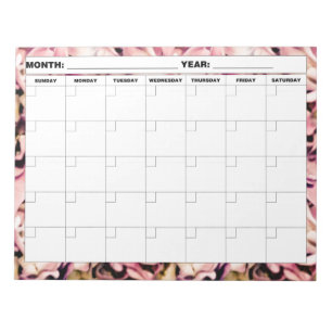 Hydrangea-Muster-Raum-Kalender Notizblock