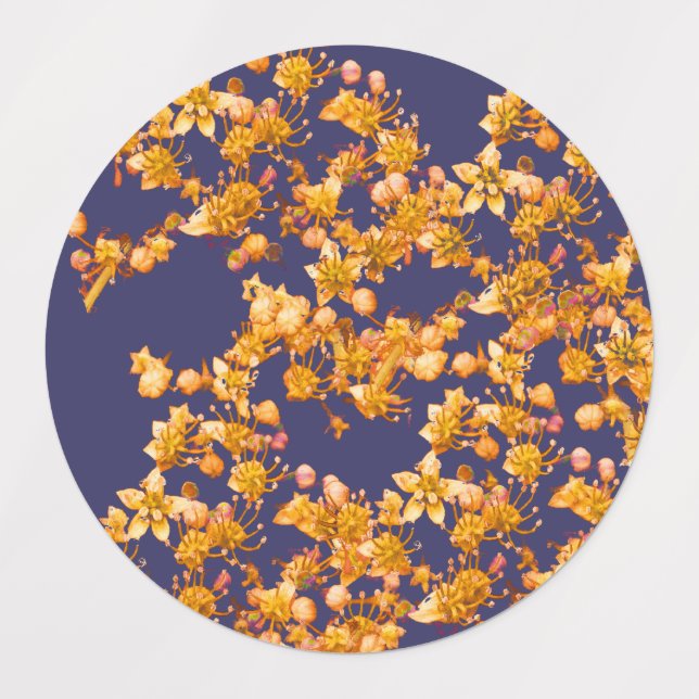 Hydrangea Orange und Marine Etiketten (Design 3)