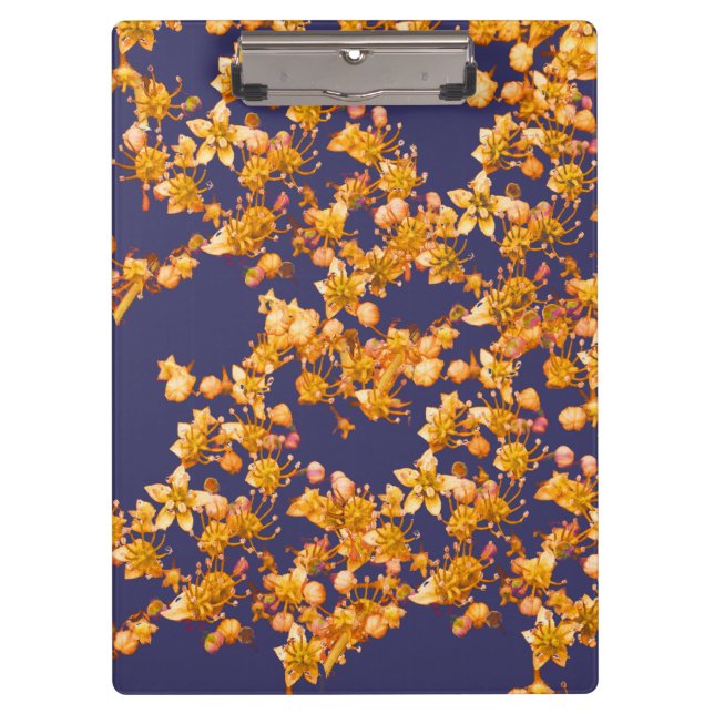 Hydrangea-Orange und Marine Klemmbrett (Vorderseite)