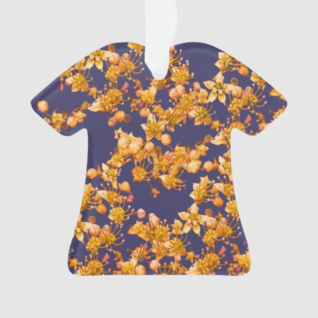 Hydrangea-Orange und Marine Ornament (Vorderseite)