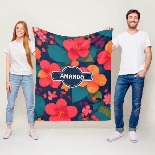 Hydrangea Pastel Personalisiertes Muster Fleecedecke (Beispiel)