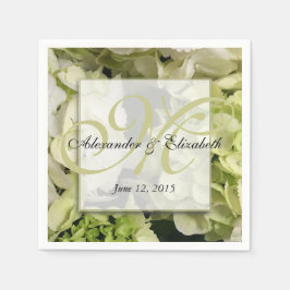 Hydrangea Personalisiert Monogram Wedding Serviette