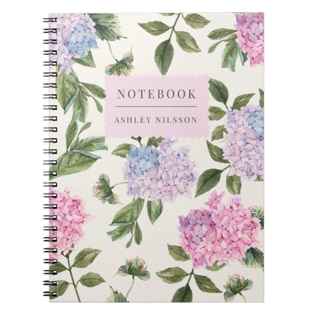 Hydrangea-personalisiert-Notebook Notizblock (Vorderseite)