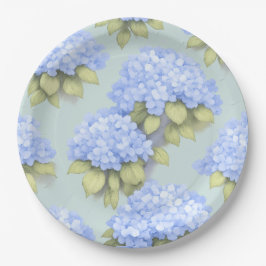 Hydrangea Plates | Duck Egg Blue Floral Party Pappteller