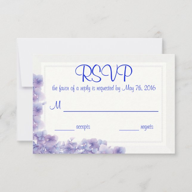 Hydrangea Response Card RSVP Karte (Vorderseite)