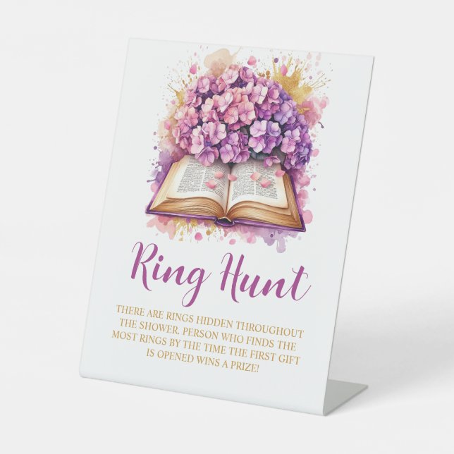 Hydrangea Ringjagd Brautparty Sockelschild (Vorderseite)