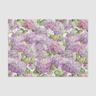 Hydrangea-rosa Lavendel-mit Blumenmuster Seidenpapier
