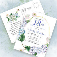 Hydrangea Rose 18. Geburtstag Sommereinladung
