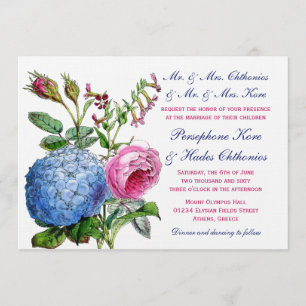 Hydrangea Rose Blumenzwiebeleinladungen Einladung