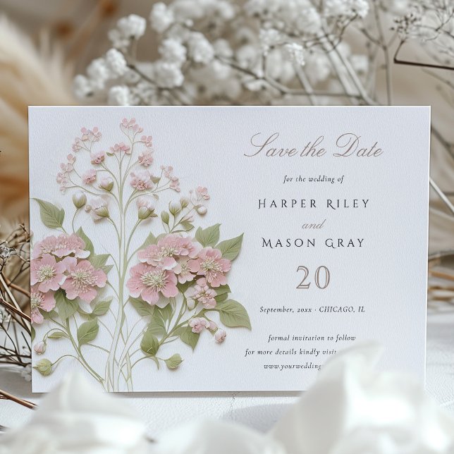 Hydrangea Save the Date Wedding Einladung (Von Creator hochgeladen)