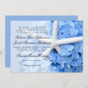 Hydrangea Starfish Parents Names Wedding Invite Einladung