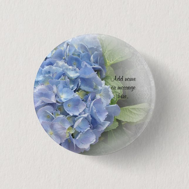 Hydrangea-Taste für Gastgeschenke Hochzeiten Button (Vorderseite)