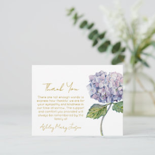 Hydrangea Trauer Danke Karte Beileid