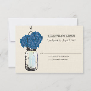 Hydrangea-u. Maurer-Glas-Hochzeit UAWG RSVP Karte