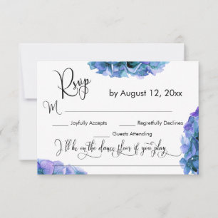 Hydrangea und Calligraphy Song Request UAWG RSVP Karte