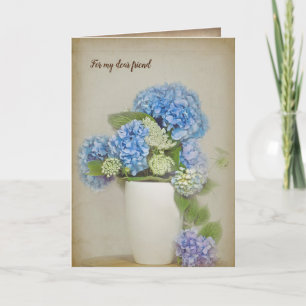 Hydrangea und der Königin-Anne Spitzeblumenstrauß Karte