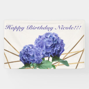 Hydrangea- und Gold-elegantes Blumenhochzeitsbanne Banner