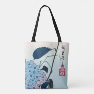 Hydrangea und Grünfinken, Hiroshige, Ukiyo-e