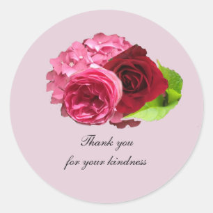 Hydrangea und Rosen Danke Sticker