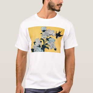 Hydrangea und Swallow, Hokusai, Ukiyo-e T-Shirt
