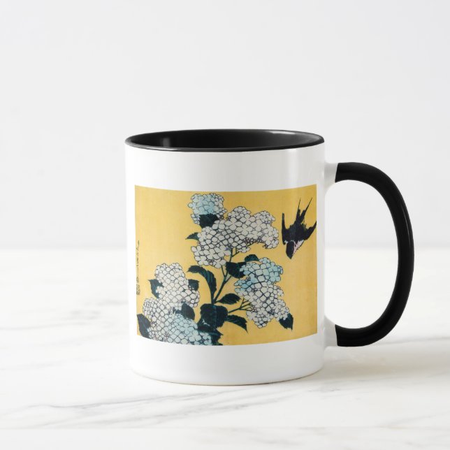Hydrangea und Swallow, Hokusai, Ukiyo-e Tasse (Rechts)