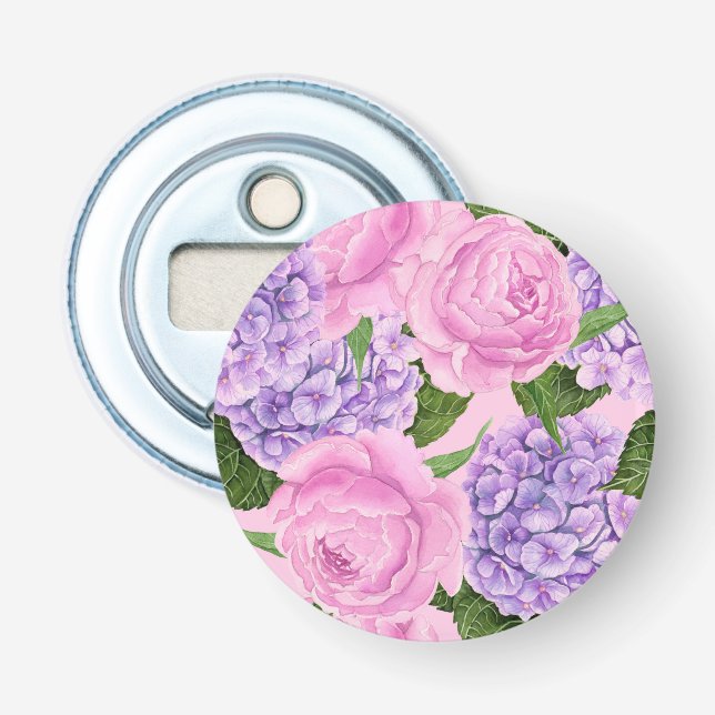 Hydrangea und Torfmuster Flaschenöffner (Vorderseite)