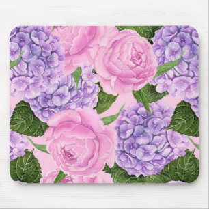 Hydrangea und Torfmuster Mousepad