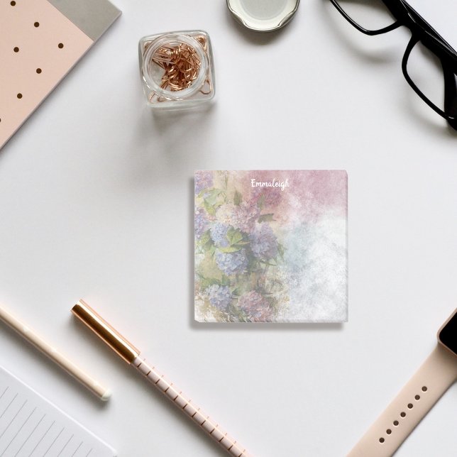 Hydrangea Wasserfarbe Mix Monogramm Post-it Klebezettel (Von Creator hochgeladen)