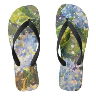 Hydrangea-Wasserfarben-Flip-Flops Flip Flops