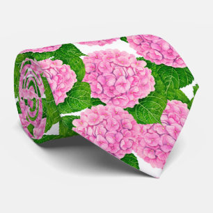 Hydrangea Wasserfarbenmuster Hals Krawatte