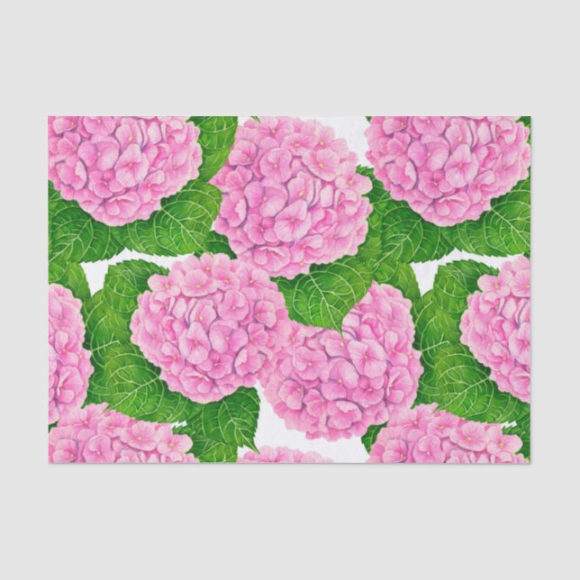 Hydrangea Wasserfarbmuster Seidenpapier (Vorderseite)