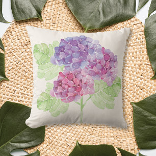 Hydrangea Watercolor Floral Summer Kissen