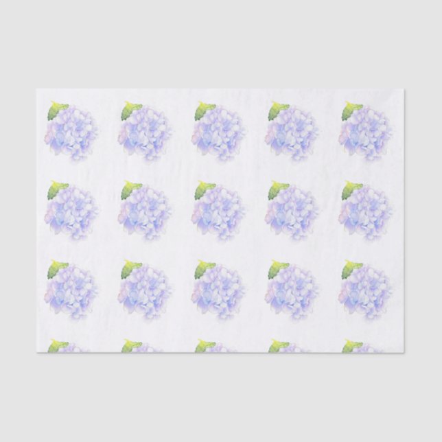 Hydrangea Watercolor Vignette Muster Seidenpapier (Vorderseite)