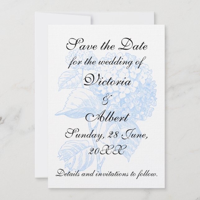 Hydrangea Wedding Einladung (Vorderseite)
