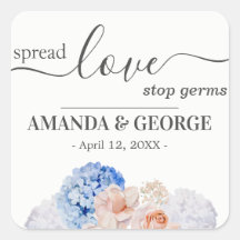Hydrangea Wedding Hand Sanitizer bevorzugen Etiket